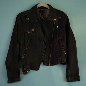 Black Denim motorcycle jacket